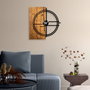 Wallity Reloj de Pared Decorativo de Madera Nogal Claro y Negro
